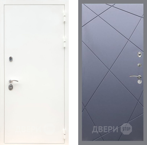 Входная металлическая Дверь Рекс (REX) 5 Белая Шагрень FL-291 Силк титан в Кашире