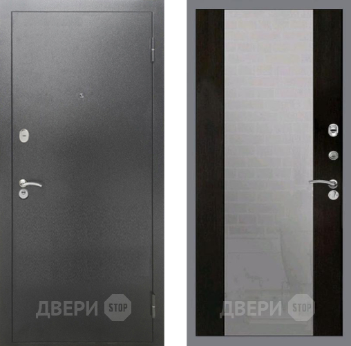 Входная металлическая Дверь Рекс (REX) 2А Серебро Антик СБ-16 Зеркало Венге в Кашире