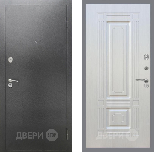 Входная металлическая Дверь Рекс (REX) 2А Серебро Антик FL-2 Лиственница беж в Кашире