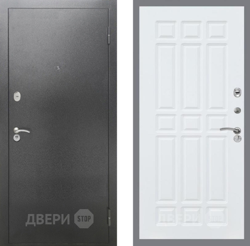 Входная металлическая Дверь Рекс (REX) 2А Серебро Антик FL-33 Силк Сноу в Кашире