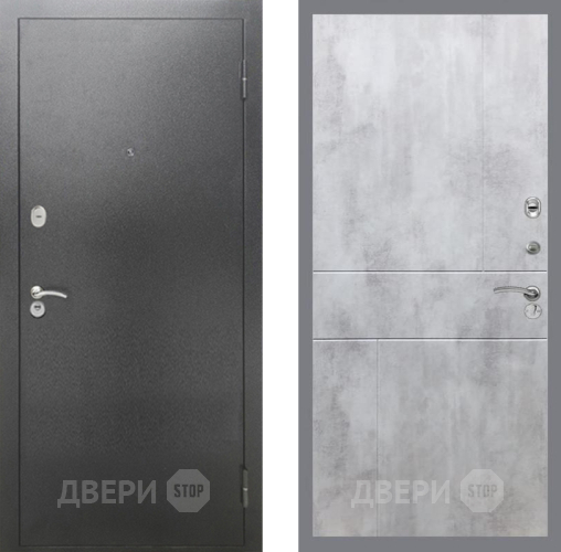 Дверь Рекс (REX) 2А Серебро Антик FL-290 Бетон светлый в Кашире