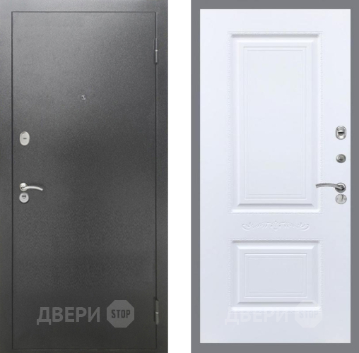 Входная металлическая Дверь Рекс (REX) 2А Серебро Антик Смальта Силк Сноу в Кашире
