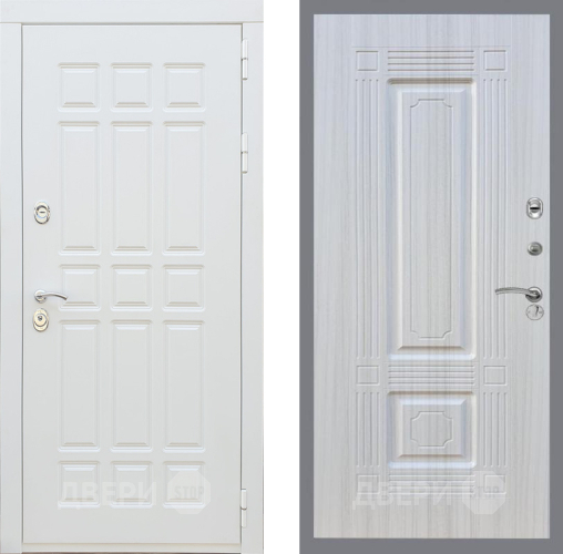 Входная металлическая Дверь Рекс (REX) 8 Силк Сноу FL-2 Сандал белый в Кашире