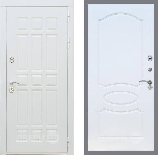 Входная металлическая Дверь Рекс (REX) 8 Силк Сноу FL-128 Белый ясень в Кашире