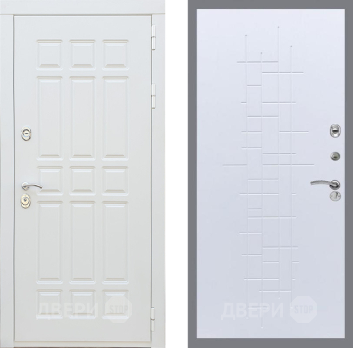 Входная металлическая Дверь Рекс (REX) 8 Силк Сноу FL-289 Белый ясень в Кашире