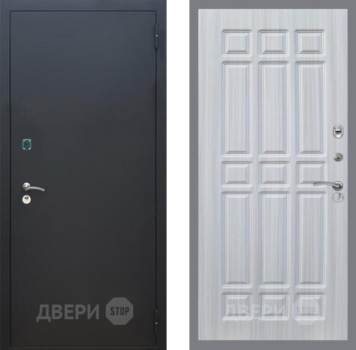 Входная металлическая Дверь Рекс (REX) 1A Черный Муар FL-33 Сандал белый в Кашире