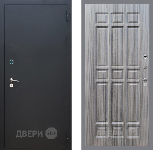 Входная металлическая Дверь Рекс (REX) 1A Черный Муар FL-33 Сандал грей в Кашире