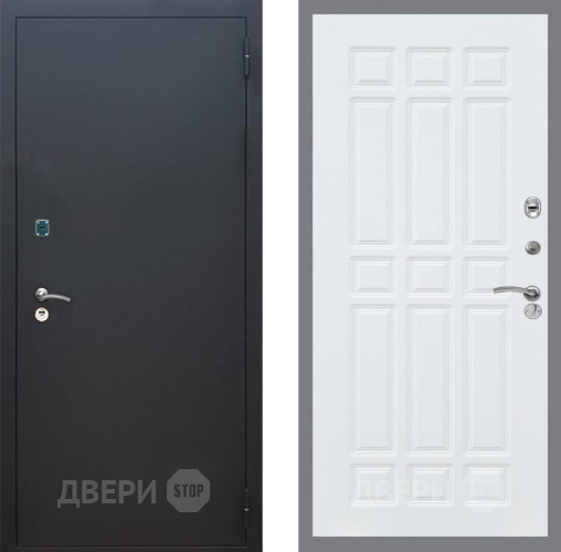 Входная металлическая Дверь Рекс (REX) 1A Черный Муар FL-33 Силк Сноу в Кашире