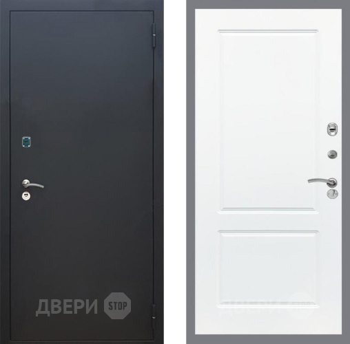 Входная металлическая Дверь Рекс (REX) 1A Черный Муар FL-117 Силк Сноу в Кашире