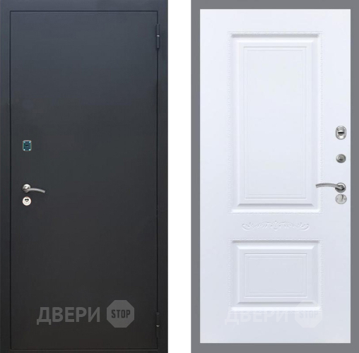 Входная металлическая Дверь Рекс (REX) 1A Черный Муар Смальта Силк Сноу в Кашире