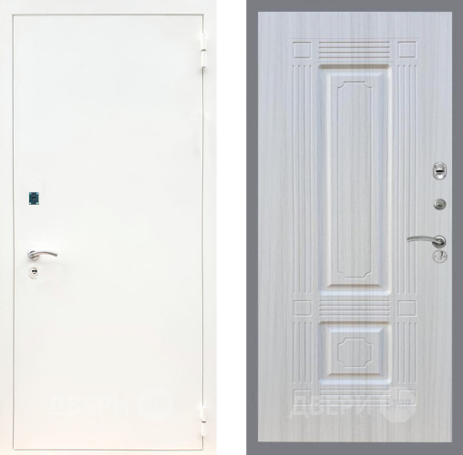 Входная металлическая Дверь Рекс (REX) 1А Белая шагрень FL-2 Сандал белый в Кашире
