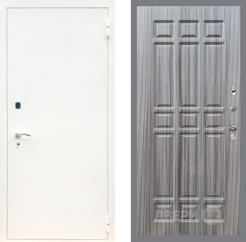 Входная металлическая Дверь Рекс (REX) 1А Белая шагрень FL-33 Сандал грей в Кашире