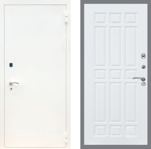 Входная металлическая Дверь Рекс (REX) 1А Белая шагрень FL-33 Силк Сноу в Кашире