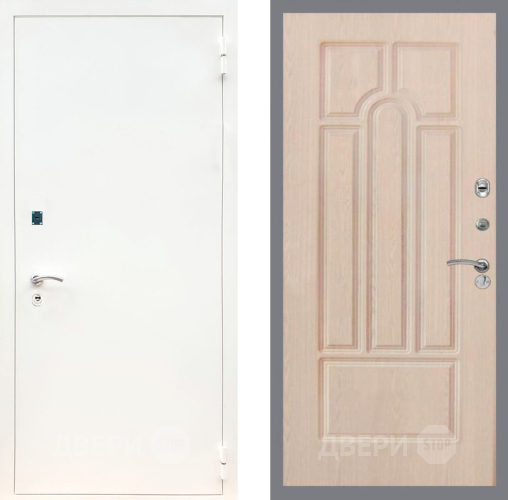 Входная металлическая Дверь Рекс (REX) 1А Белая шагрень FL-58 Беленый дуб в Кашире