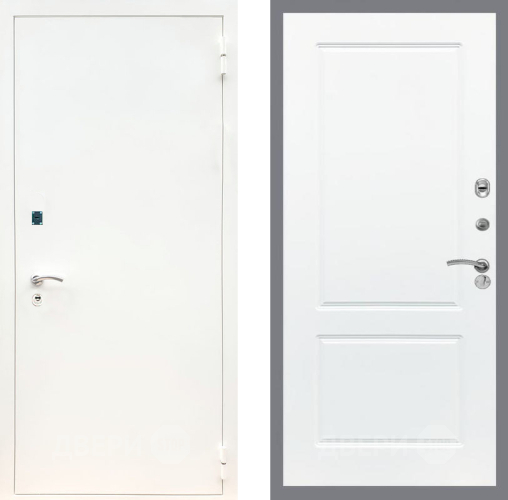 Входная металлическая Дверь Рекс (REX) 1А Белая шагрень FL-117 Силк Сноу в Кашире