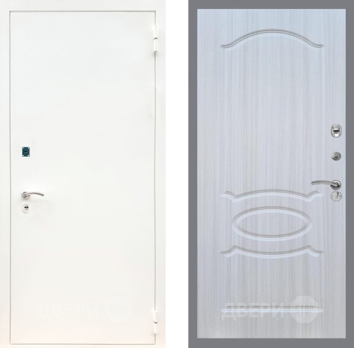 Входная металлическая Дверь Рекс (REX) 1А Белая шагрень FL-128 Сандал белый в Кашире