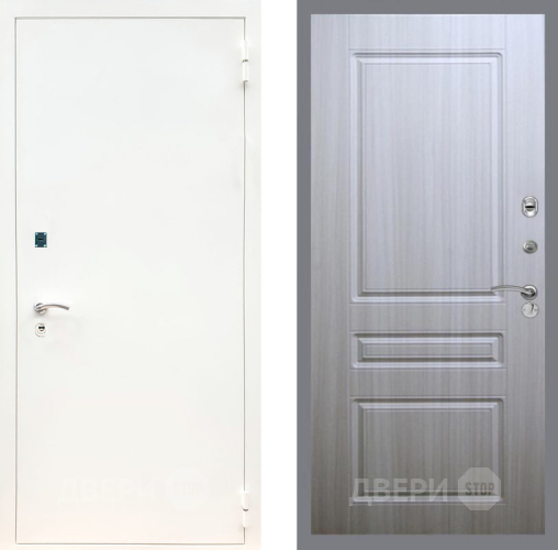 Входная металлическая Дверь Рекс (REX) 1А Белая шагрень FL-243 Сандал белый в Кашире