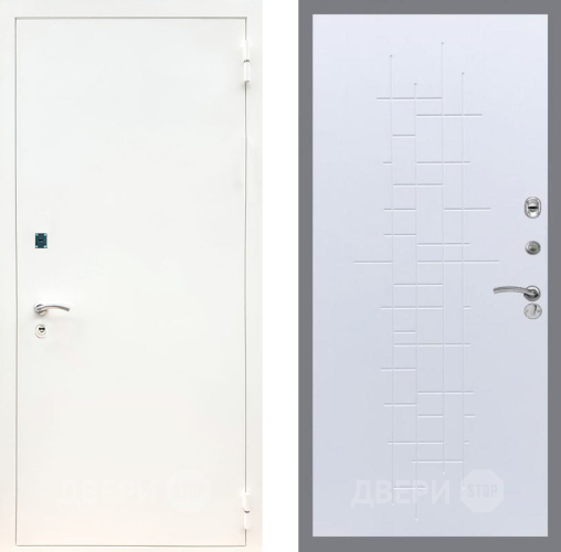 Входная металлическая Дверь Рекс (REX) 1А Белая шагрень FL-289 Белый ясень в Кашире