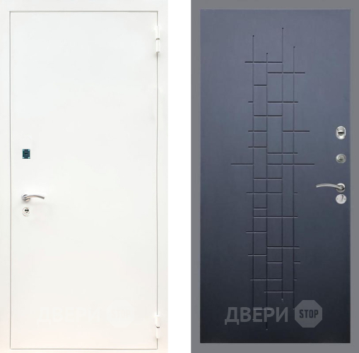 Входная металлическая Дверь Рекс (REX) 1А Белая шагрень FL-289 Ясень черный в Кашире