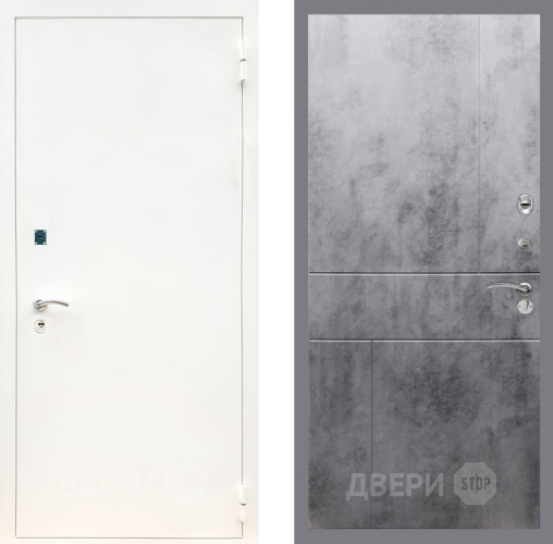 Входная металлическая Дверь Рекс (REX) 1А Белая шагрень FL-290 Бетон темный в Кашире