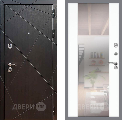 Входная металлическая Дверь Рекс (REX) 13 Венге СБ-16 Зеркало Силк Сноу в Кашире