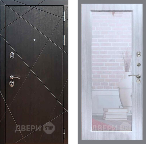 Входная металлическая Дверь Рекс (REX) 13 Венге Зеркало Пастораль Сандал белый в Кашире
