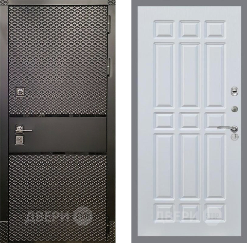 Входная металлическая Дверь Рекс (REX) 15 Черный Кварц FL-33 Белый ясень в Кашире