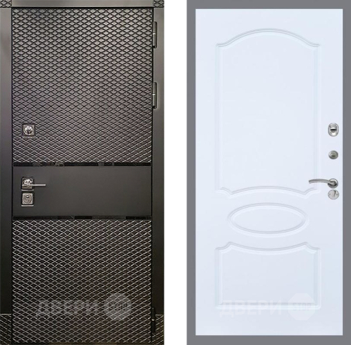 Входная металлическая Дверь Рекс (REX) 15 Черный Кварц FL-128 Силк Сноу в Кашире