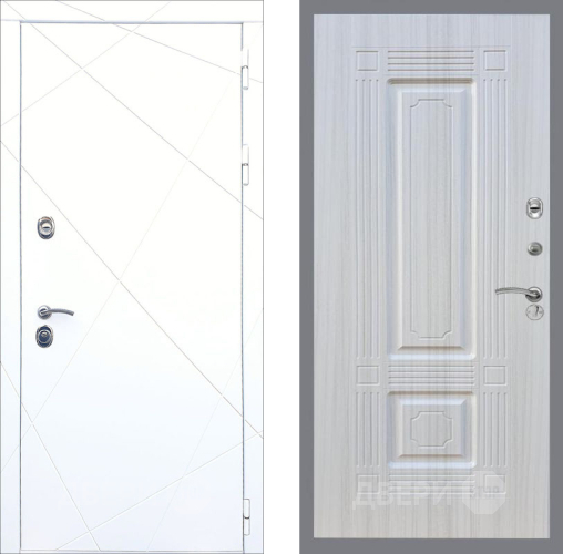 Входная металлическая Дверь Рекс (REX) 13 Силк Сноу FL-2 Сандал белый в Кашире
