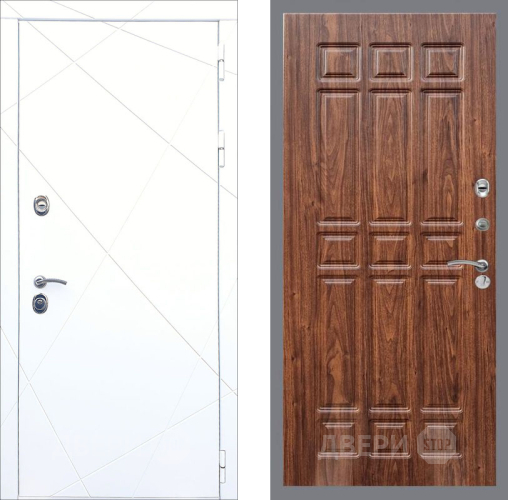 Входная металлическая Дверь Рекс (REX) 13 Силк Сноу FL-33 орех тисненый в Кашире