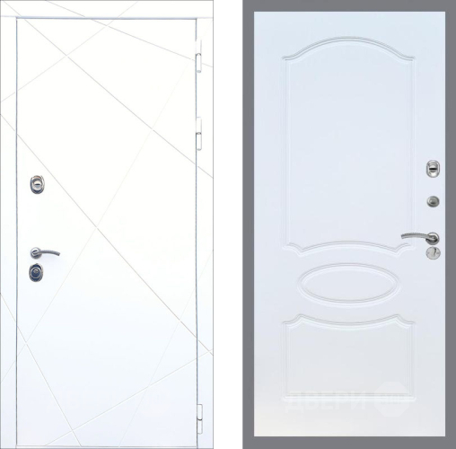 Входная металлическая Дверь Рекс (REX) 13 Силк Сноу FL-128 Белый ясень в Кашире