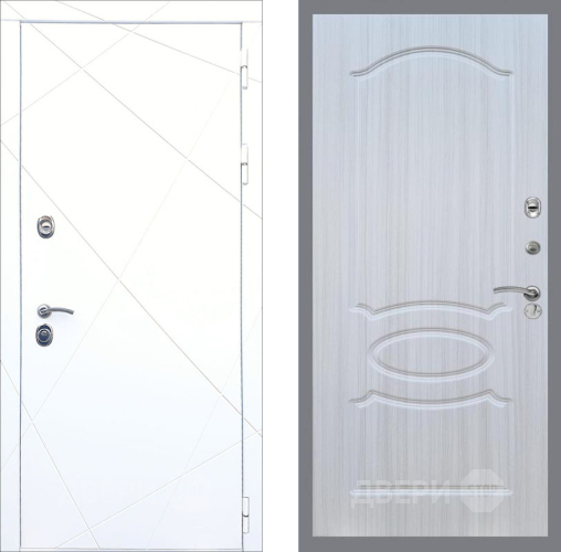 Входная металлическая Дверь Рекс (REX) 13 Силк Сноу FL-128 Сандал белый в Кашире
