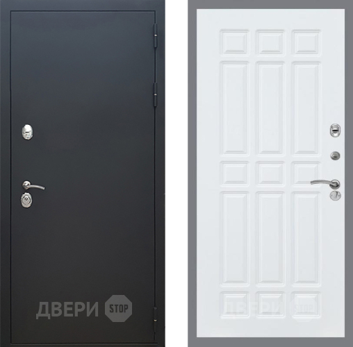 Входная металлическая Дверь Рекс (REX) 5 Черный Муар FL-33 Силк Сноу в Кашире
