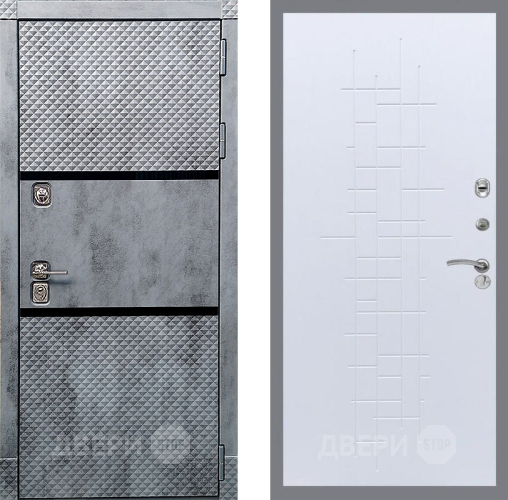 Входная металлическая Дверь Рекс (REX) 15 Бетон Темный FL-289 Белый ясень в Кашире