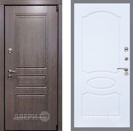 Входная металлическая Дверь Рекс (REX) Премиум-S FL-128 Силк Сноу в Кашире