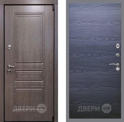 Входная металлическая Дверь Рекс (REX) Премиум-S GL Дуб тангенальный черный в Кашире