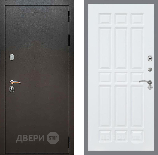 Входная металлическая Дверь Рекс (REX) 5 Серебро Антик FL-33 Силк Сноу в Кашире
