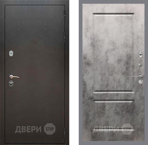 Дверь Рекс (REX) 5 Серебро Антик FL-117 Бетон темный в Кашире