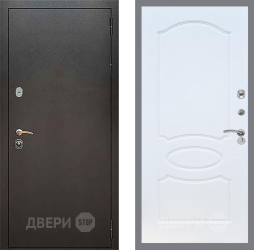 Входная металлическая Дверь Рекс (REX) 5 Серебро Антик FL-128 Белый ясень в Кашире