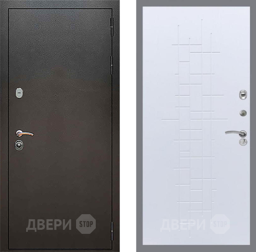 Входная металлическая Дверь Рекс (REX) 5 Серебро Антик FL-289 Белый ясень в Кашире