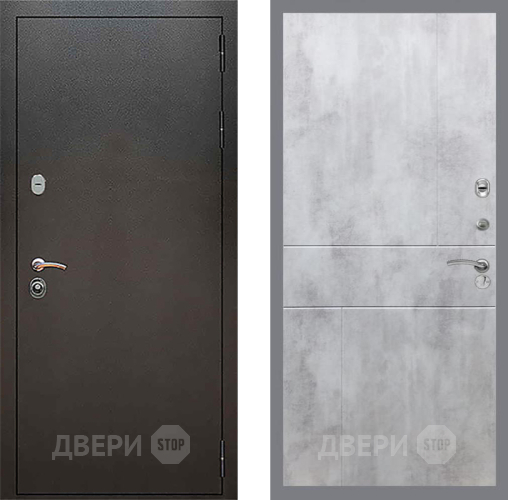 Входная металлическая Дверь Рекс (REX) 5 Серебро Антик FL-290 Бетон светлый в Кашире