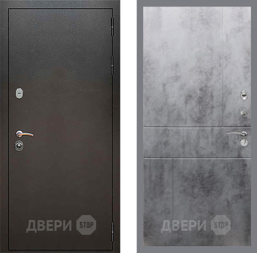 Входная металлическая Дверь Рекс (REX) 5 Серебро Антик FL-290 Бетон темный в Кашире