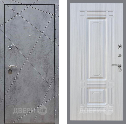 Входная металлическая Дверь Рекс (REX) 13 Бетон Темный FL-2 Сандал белый в Кашире