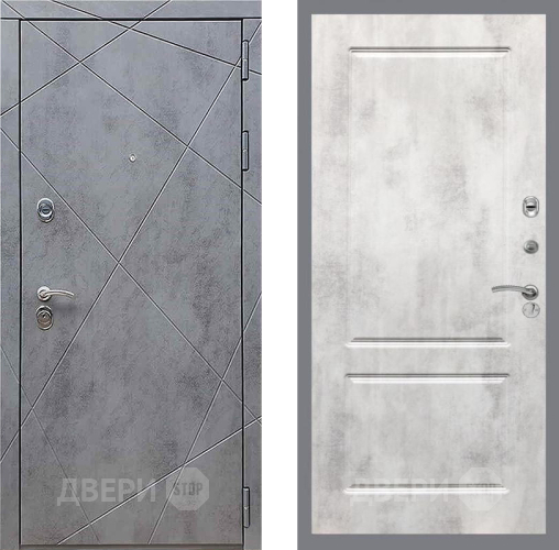 Входная металлическая Дверь Рекс (REX) 13 Бетон Темный FL-117 Бетон светлый в Кашире