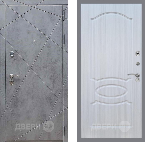 Входная металлическая Дверь Рекс (REX) 13 Бетон Темный FL-128 Сандал белый в Кашире