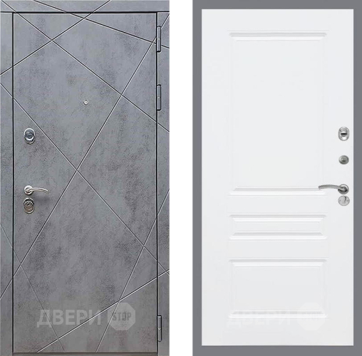 Входная металлическая Дверь Рекс (REX) 13 Бетон Темный FL-243 Силк Сноу в Кашире