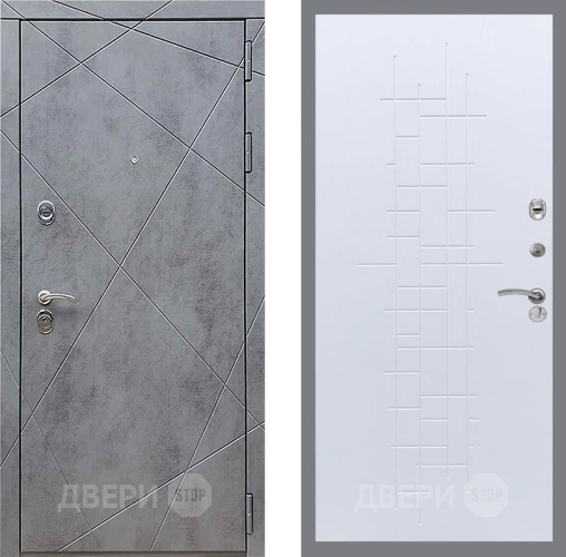 Входная металлическая Дверь Рекс (REX) 13 Бетон Темный FL-289 Белый ясень в Кашире