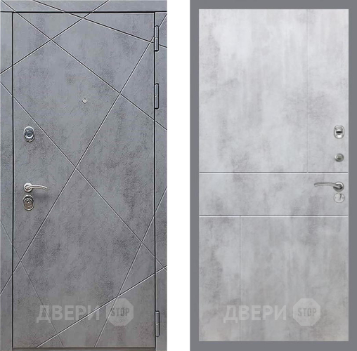 Входная металлическая Дверь Рекс (REX) 13 Бетон Темный FL-290 Бетон светлый в Кашире