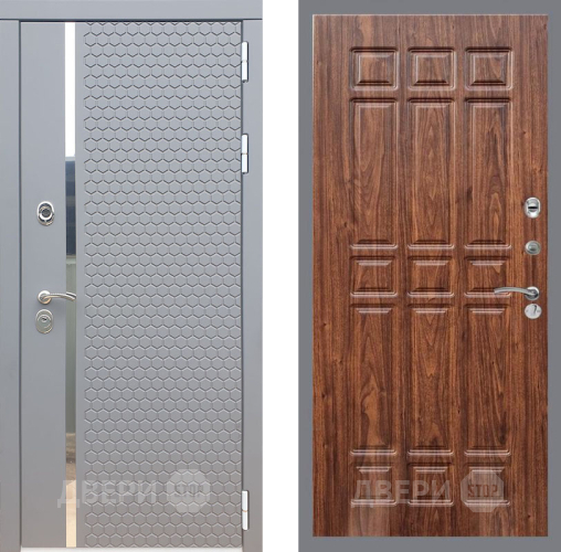 Входная металлическая Дверь Рекс (REX) 24 FL-33 орех тисненый в Кашире