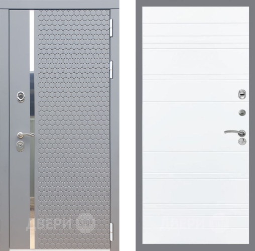 Входная металлическая Дверь Рекс (REX) 24 Line Силк Сноу в Кашире